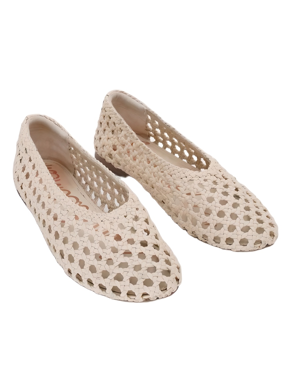 Sam Edelman Shira Ivory Woven Leather Ballet Flats Size 8M